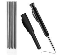 Tracer Pencil Mechanical Carpenter Pencils with 6 Refills Solid Joiners Pencil with Cap Construction Pencils with Built-in Sharpener Long Head Deep Hole Marker Woodworking Tools for Builders Architect