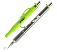 Tracer Pro Aluminum 1.3mm Construction Pencil Mechanical Carpenter Pencils | Heavy Duty Full Metal Body, Anti-Roll Design, High Vis Site Holster with Belt Clip, Works with any 1.3mm Lead