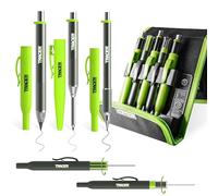 Tracer Pro Series - 5 Piece Construction Marker Kit with Storage Case - Deep Hole Carpenter's Pencil, Precision Pencil, Tough Pencil and Replacement Leads Dispensers