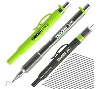 Tracer Pro Series Precision Pencil with 24 x Replacement 1.3mm Leads and Site Holsters. All-in-one Aluminium Precision Marking Kit