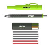 Tracer Pro Series Tough Metal Construction Pencil with 6 x Replacement Lead Pack and Site Holsters. All-in-one Aluminium Construction Marking Kit