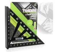 Tracer Speed Square 4.5" 110mm - Rafter, Roofing & Carpentry Marking | Speed Square 4.5" 110mm - Metric & Hip/Valley Rafter Scales, Saw Guide, Angle Marking for Carpentry & Roofing