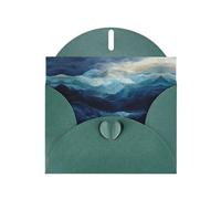 traces of waves Dark Green Patterns greeting card 6x4 inches with envelope, covering birthdays, weddings and other occasions
