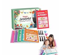 Tracetrek Workbook: Fast-Track Young Minds, Trace Trek Magic Grooved Writing Practice, Reusable Grooved Handwriting Workbooks, Number Letter Tracing Book