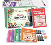 Tracetrek Workbook Full Set, Magic Grooved Writing Practice, Reusable Handwriting Practice Books, Magic Copybooks, Learn to Write Number Letter Tracing, Make Learning Fun Improves Focus(1 set)