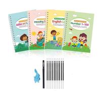 Tracetrek Workbook, Tracetrek Workbook Kit, Tracetrek Workbook Fast-Track Young Minds, Magical Handwriting Workbooks Handwriting Practice Magic Copybook, Reusable Children's Magic Copybooks (1Set)