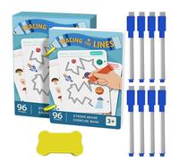 Tracing Book for Kids - Educational Erasable Card Workbook,Reusable Number Tracing Book Set | for Logic Cognitive Training Hand Coordination Boys Girls Kindergarten Read Learn