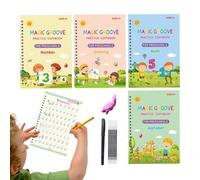 Tracing Book Kids - Magic Copybook Set, Preschool Writing Guide | Grooved Handwriting Workbook, Alphabet Learning Pages, Reusable Letter Practice Tool for Early Education Activities Children