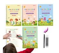 Tracing Books for Children 3-5 Years, Grooved Handwriting Book Children's Magic Copybooks, Handwriting Practice, Preschool Workbook for Letters, Numbers, Drawing Mathematics, Drawing