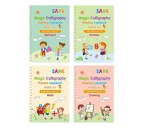Tracing Letter Development Activity Accessory -Magic Writing Practice Books, Reusable Grooved Learning System, Educational Handwriting Skill Training Tool For Kids Kindergarten Preschool Use