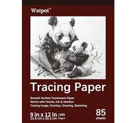 Tracing Paper 9x12 inch, 85 Sheets Translucent Tracing Paper Pad, 38lb/60gsm Vellum Art Paper Works with Pencil, Marker and Ink