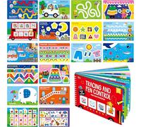 Tracing & Pen Control Pad for Kids, 30 Pages Reusable & Erasable Handwriting & Drawing Practices, Alphabet ABC and Number 123 Tracing Workbook Educational Montessori Tool for Autism, Toddlers 3-5