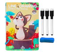 Tracing Practice Game Cards - Erasable Writing Skill Builder Set, Educational Drawing Tool, Preschool Pencil Control Exercise | Fun Classroom Home Learning Supplies for Children