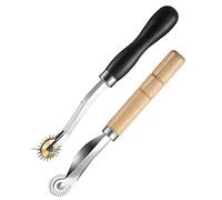Tracing Wheel,2 Pcs Sewing Wheel Marker with PVC Handle and Wooden Handle Stainless Steel Needle Point Rotary Cutter Wheel for Dressmaking Cross Stitch Sewing Leather Paper Craft Tools