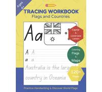 Tracing Workbook Flags & Countries: Handwriting Practice Trace Book for homeschool, Preschool, Kindergarten and kids ages 4-7 (Homeschool Tracing Workbooks)