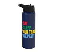 Track and Field Athletes Eat Sleep Run Track Athletic Stainless Steel Insulated Water Bottle