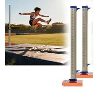 Track and Field High Jump Standards for Competition, Multi-Bracketed Aluminum High Jumping Stands Height Tester, High School Training Equipment