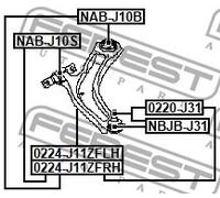 CONTROLTRAILING ARM WHEEL SUSPENSION 0224-J11ZFLH FOR RENAULT KOLEOS/II/SUV 2.0L