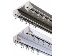 Track Curtain System Glider Rail, Aluminum Ceiling Curtain Track - With Mute Rollers + End Cap + Connectors - Privacy Sliding Curtain Rail For Room Divider, RV Curtain(White,480CM (15.7FT))