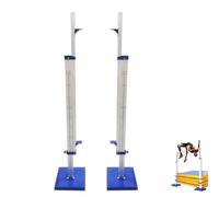 Track & Field High Jump Standards with Measuring Stick, Portable Aluminum Training Stands Adjustable 1-7.5 ft for Elementary, Pro Athletic Competition