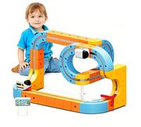 Track Fusion Toy，68 pcs Magic Rail Cube Train Set，klickrail electric train set with 1 Train，with Gravity-Defying Motorized Train，DIY Cube Track，Rechargeable Embedded Layouts Train Track Set for kids