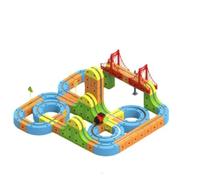 Track Fusion Toy, Electric train set with 2 Train Gravity-Defying Motorized Train, DIY Cube Track, Rechargeable Embedded Layouts Train Track Set