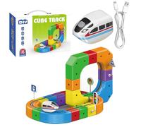 Track Fusion Toy,Magic Rail Cube Train Set,Track Fusion Train,Cube Track Toy,Christmas Birthday Gifts For Boys Girls(51 pcs)