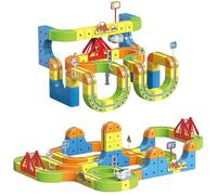 Track Fusion Train Set - 3D Infinity Track Magic Cube Train, Gravity Defying Flexible Race Track Building Toy for Boys Girls 3-8