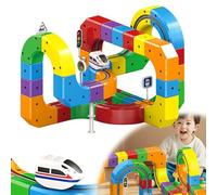 Track Fusion Train Set - 3D Infinity Track Magic Cube Train, Gravity Defying Flexible Race Track Building Toy for Boys Girls 3-8