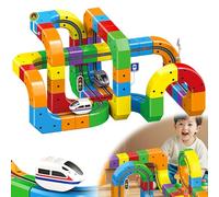 Track Fusion Train Set - 3D Infinity Track Magic Cube Train, Gravity Defying Flexible Race Track Building Toy for Boys Girls 3-8