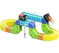 Track Fusion Train Set - 3D Magic Rail Cube Track & Clickrail Electric Train Set,Train Track Toys, Easy-Click Rail Trackle with Electric Train, Cube Building Track Toy Gift for Kids 2+ (62PCS)