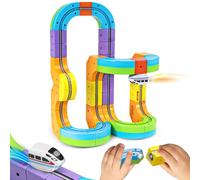 Track Fusion Train Set for Kids, 3D Cube Track System, Magic Rail Cube, STEM Trackfusion Train Toy for Boys & Girls Aged 3+ (Gravity-Defying Design)