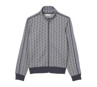 Lacoste Paris Zip-Up Jacquard Track Jacket Size 4 - M Light Grey / Dark Grey