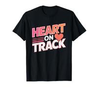 Track Mom Heart Always Every Single Meet Field Cheering T-Shirt