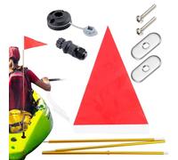 Track Mounted Kayak Flag - Foldable Flagpole Safety Flags For Kayaking | Ultra Light Aluminium Alloy DIY Accessories | 1st Flag Pole, 20 x 30 cm Flag, For Canoe, Boat, Dinghy, Kayak, Stainless Steel +