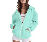 track my order Women's Fall Jacket Oversized Pocket Sweatshirt Casual Drawstring Clothing Zipper Track Jacket top selling items on 100% discount offers Green