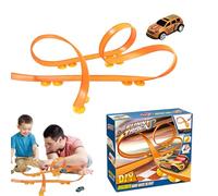 Track Racing Car - Flexible Road, Pull Back, Build | Glowing Track Set, Creative Assembly Race Toy (for Children Festive Activities, Halloween Christmas Entertainment Game Nights)