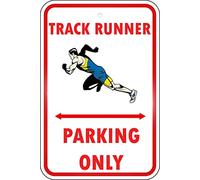 Track Runner Parking Only Retro Metal Tin Sign 8X12 Inches