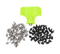 Track Shoe Spikes, 1/4 Inch, Alloy Steel Construction (Black Silver)