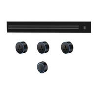 Track Socket, 8000W Wall-Mounted Power Slide Rail Wiring Board + 2500W Adapter, Suitable for Kitchen Office,Black-50CM