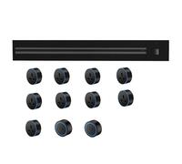 Track Socket, 8000W Wall-Mounted Power Slide Rail Wiring Board + 2500W Adapter, Suitable for Kitchen Office,Black-150CM