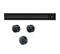 Track Socket, 8000W Wall-Mounted Power Slide Rail Wiring Board + 2500W Adapter, Suitable for Kitchen Office,Black-40CM