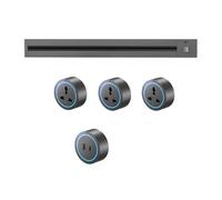 Track Socket, 8000W Wall-Mounted Power Slide Rail Wiring Board + 2500W Adapter, Suitable for Kitchen Office,Grey-50CM