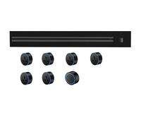 Track Socket, 8000W Wall-Mounted Power Slide Rail Wiring Board + 2500W Adapter, Suitable for Kitchen Office,Black-80CM