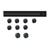 Track Socket, 8000W Wall-Mounted Power Slide Rail Wiring Board + 2500W Adapter, Suitable for Kitchen Office,Black-100CM