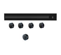 Track Socket, 8000W Wall-Mounted Power Slide Rail Wiring Board + 2500W Adapter, Suitable for Kitchen Office,Black-60CM