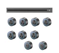 Track Socket, 8000W Wall-Mounted Power Slide Rail Wiring Board + 2500W Adapter, Suitable for Kitchen Office,Grey-100CM