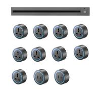 Track Socket, 8000W Wall-Mounted Power Slide Rail Wiring Board + 2500W Adapter, Suitable for Kitchen Office,Grey-150CM