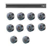 Track Socket, 8000W Wall-Mounted Power Slide Rail Wiring Board + 2500W Adapter, Suitable for Kitchen Office,Grey-120CM