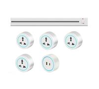Track Socket for British and European standards, 8000W Wall-Mounted Power Slide Rail Wiring Board + 2500W Adapter, Suitable for Kitchen Office